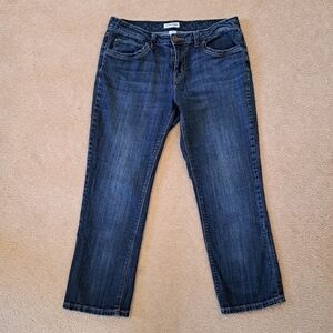 St. John's Bay Capris Dark Blue Denim Cropped Jeans Size 10 Casual Stretch